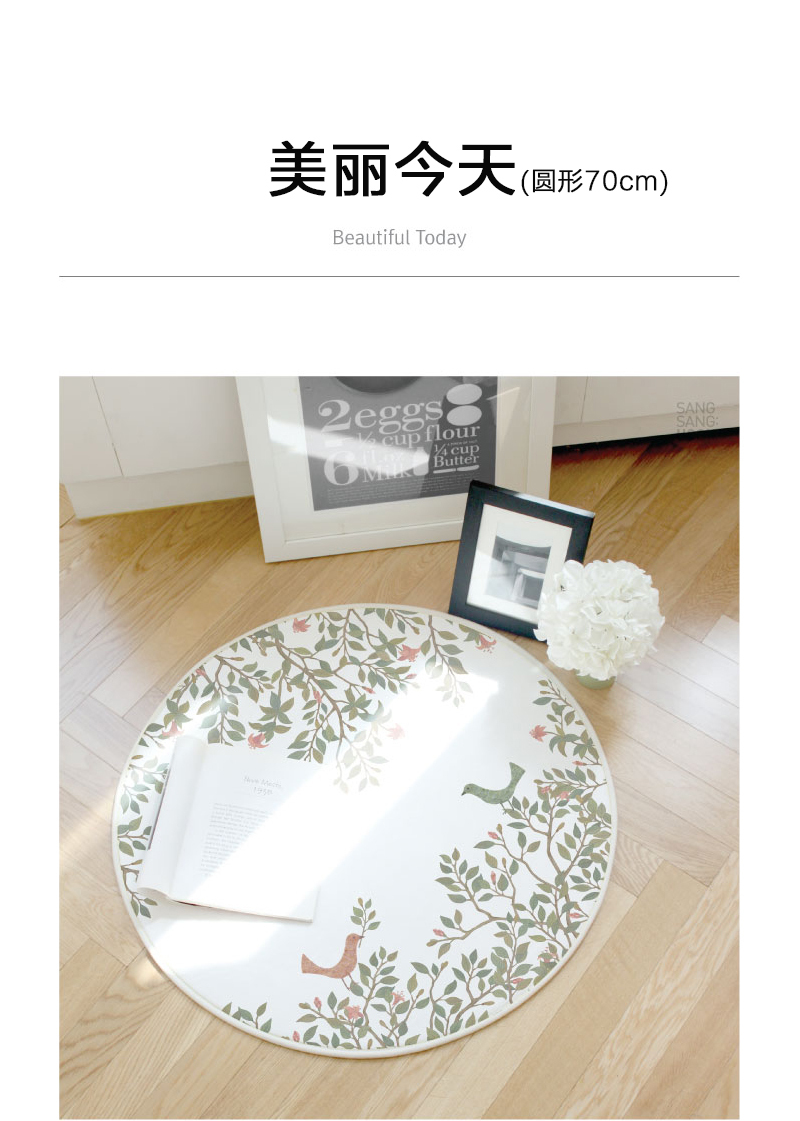 韓國(guó)原產(chǎn)SANG SANG HOO美麗今天圓形小地毯 彩色