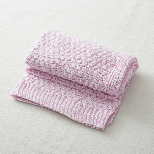 德国原产SonnenStrick全棉婴儿毯宝宝抱毯针织纹 粉红