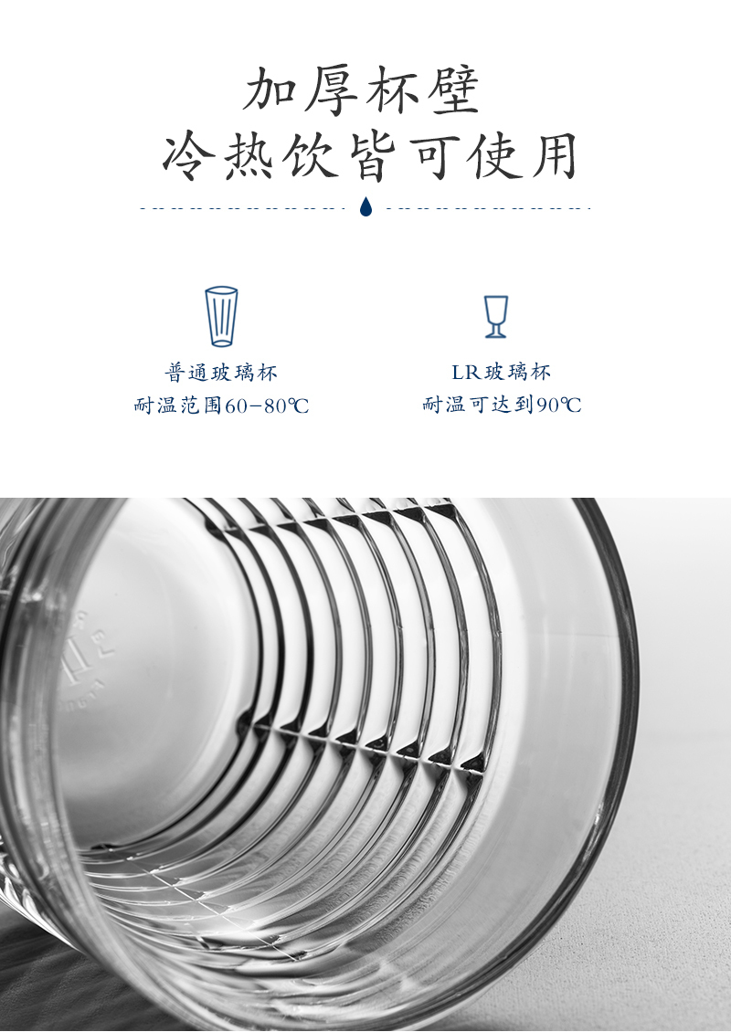 法国原产La Rochère节奏系列平底宽口威士忌酒杯玻璃杯咖啡杯 透明