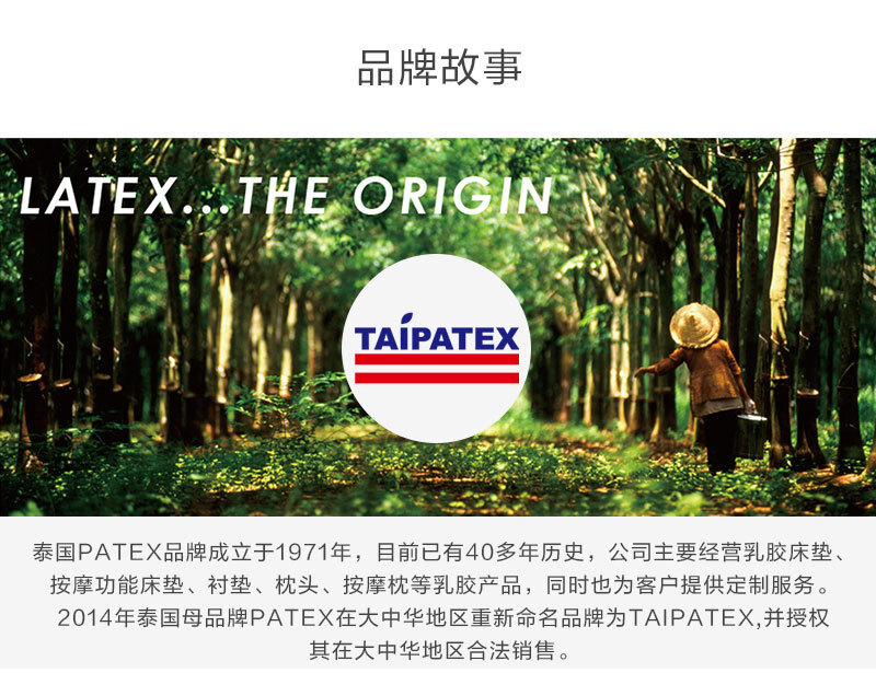 泰国原产taipatex乳胶枕按摩护颈枕头枕芯 白色