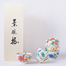 日本原产ceramic 蓝美浓烧陶瓷碗餐具花衣系列餐碗五件套 彩色