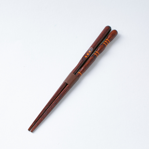 日本原产石田ISHIDA传统漆器三点支撑系列自然木漆筷练习筷 橙色