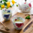 日本原产ceramic 蓝美浓烧茶壶茶杯一壶两杯套装花水彩 彩色