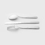 日本原产ECHO家用不锈钢西餐具套装牛排刀叉西餐刀叉勺-3件装 银色