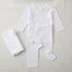 韩国原产COSCLO韩纸婴儿内衣婴儿毯斜排扣上衣+裤子 白色