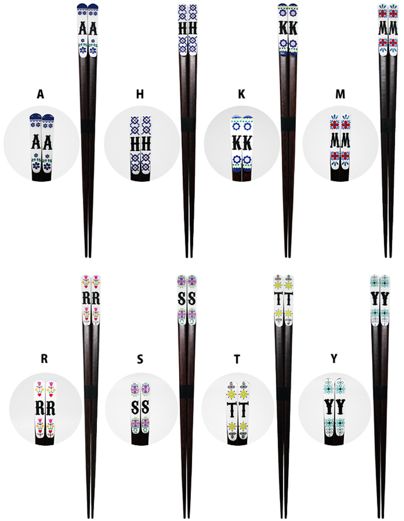 日本原产Prime Nakamura特色和式设计木质筷子 字母S