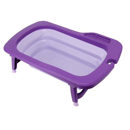 韩国原产Mathos Loreley浴盆澡盆便携感温可折叠浴盆 紫色
