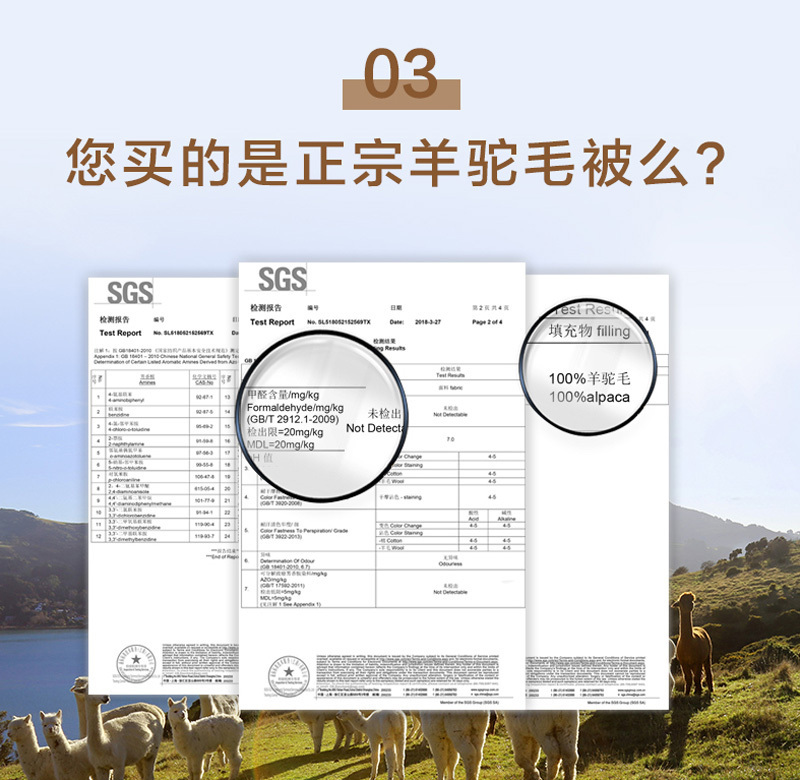 新西蘭原產(chǎn)CRIA羊駝毛四季被 400gsm 白色 M