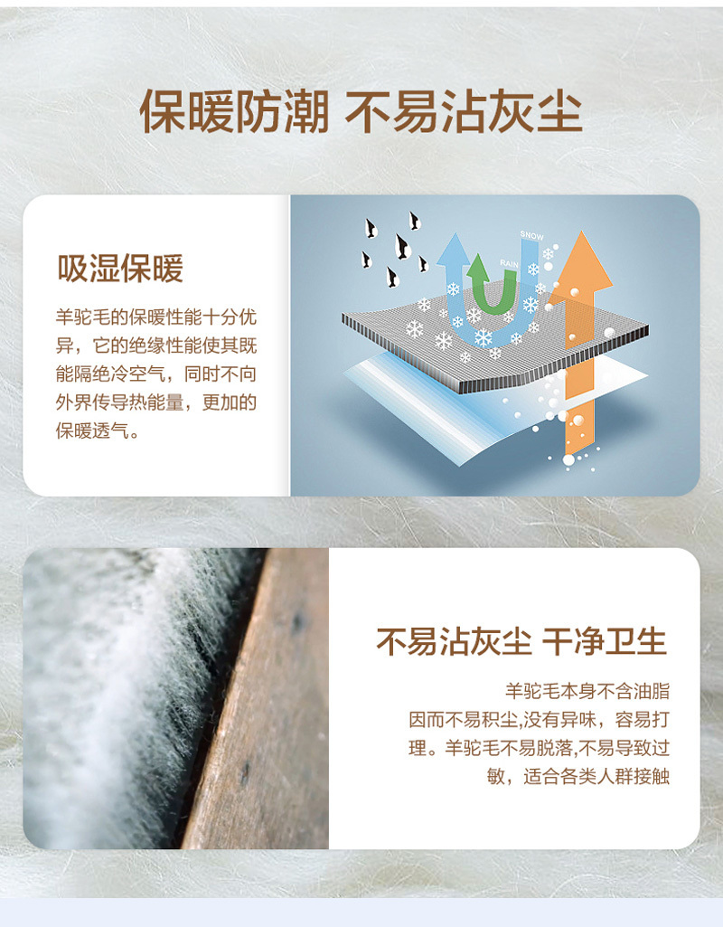 新西蘭原產(chǎn)CRIA羊駝毛四季被 400gsm 白色 M