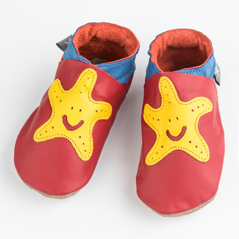 英国原产Starchild牛皮童鞋婴幼儿学步鞋软底鞋 星童 红色 L