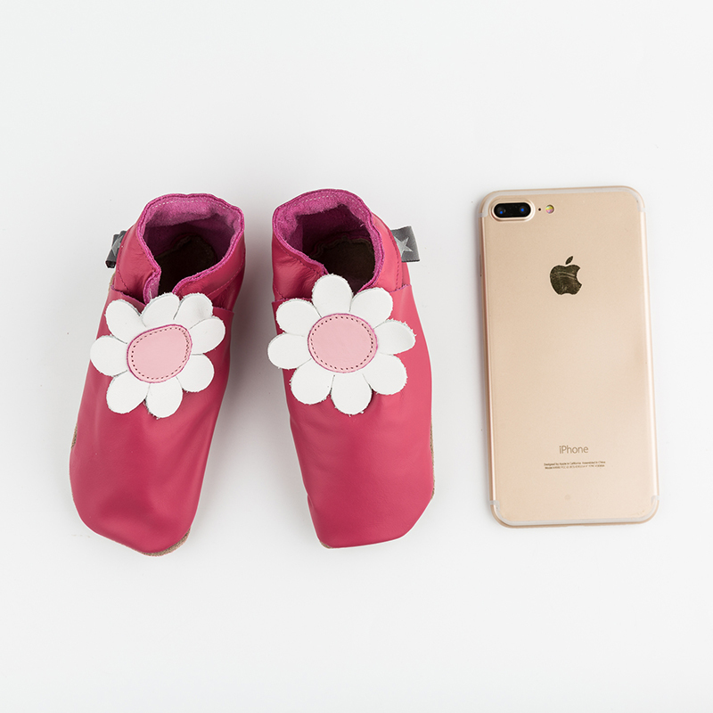 英国原产Starchild牛皮婴幼儿学步鞋软底鞋经典加大码 小雏菊 紫红 XL