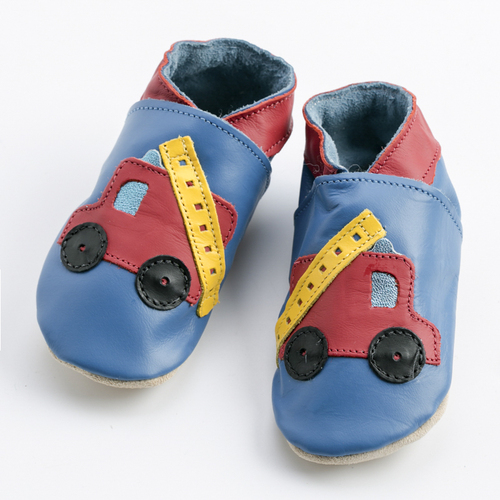 英国原产Starchild牛皮童鞋婴幼儿学步鞋软底鞋  消防车 天蓝 S