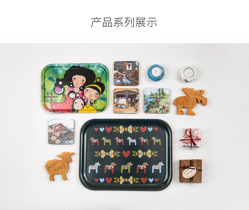 瑞典原产Skandinavisk Hemslojd赤杨儿童木积木拼图 小羊 卡其色