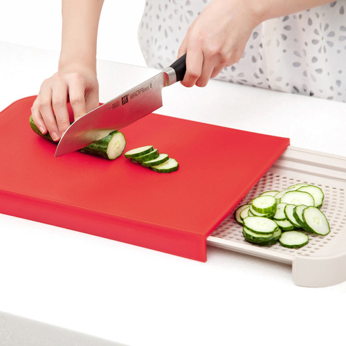 韩国原产doble创意分层伸缩多功能水槽沥水切菜板砧板案板 大红