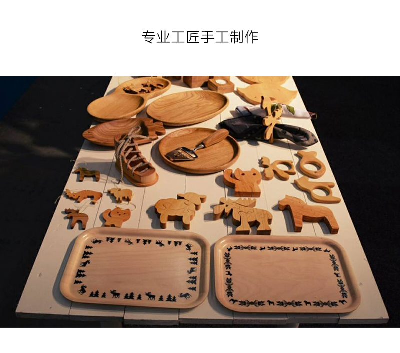 瑞典原产Skandinavisk Hemslojd赤杨儿童木积木拼图 小羊 卡其色
