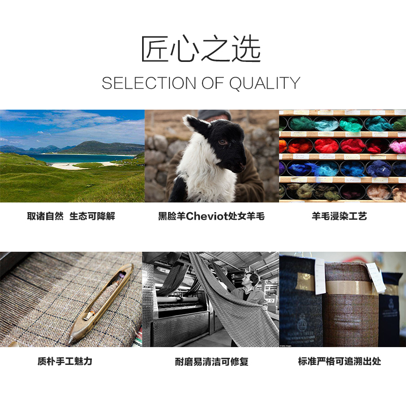 英国原产MACCESSORI 哈里斯彩呢钱包 手工卡包 黑白