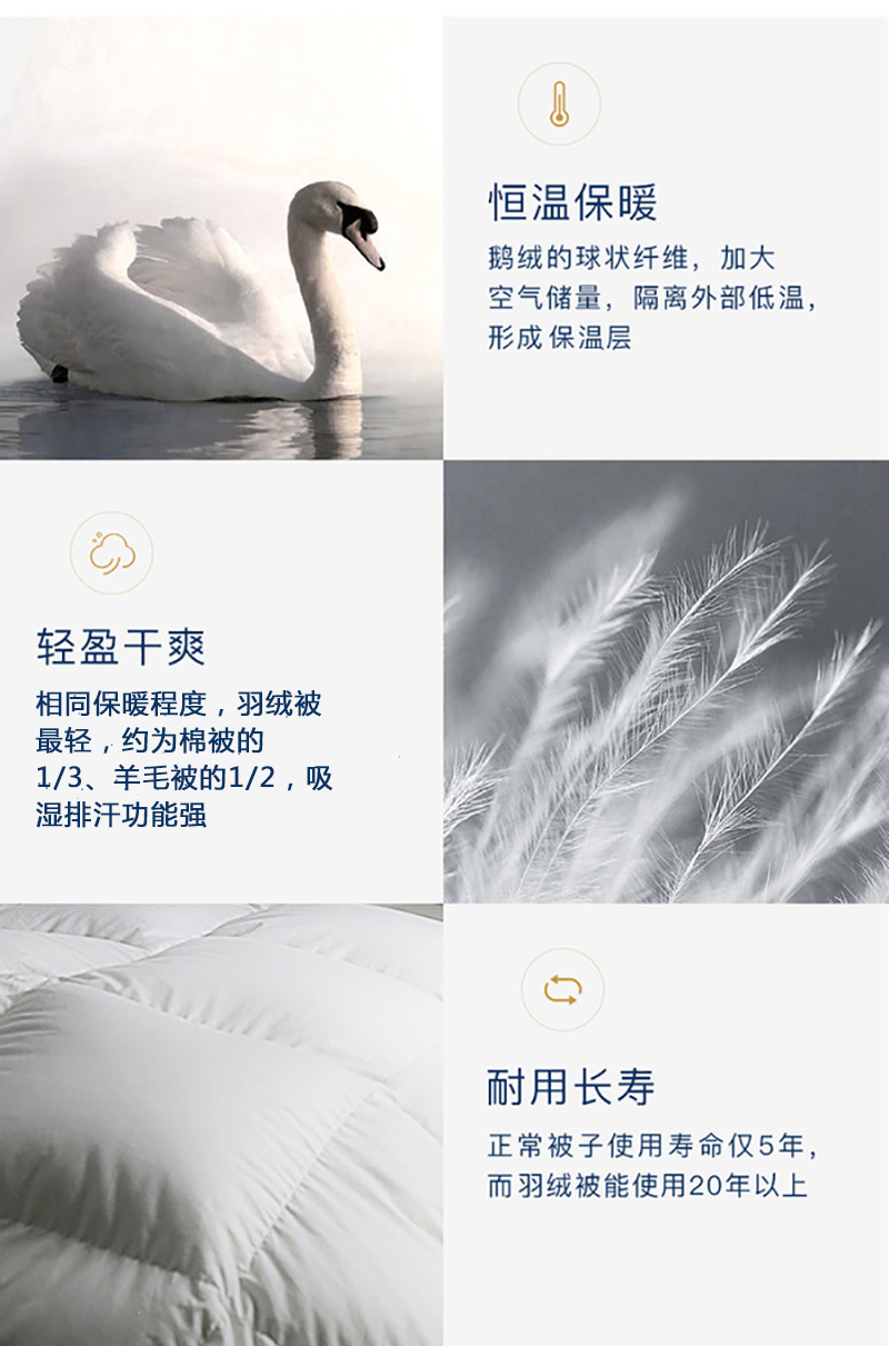 升級(jí)版 OBB Royal Bed德國(guó)90%鵝絨冬被Müritz米里茨系列 白色 200*230cm（適用于1.5m的床）