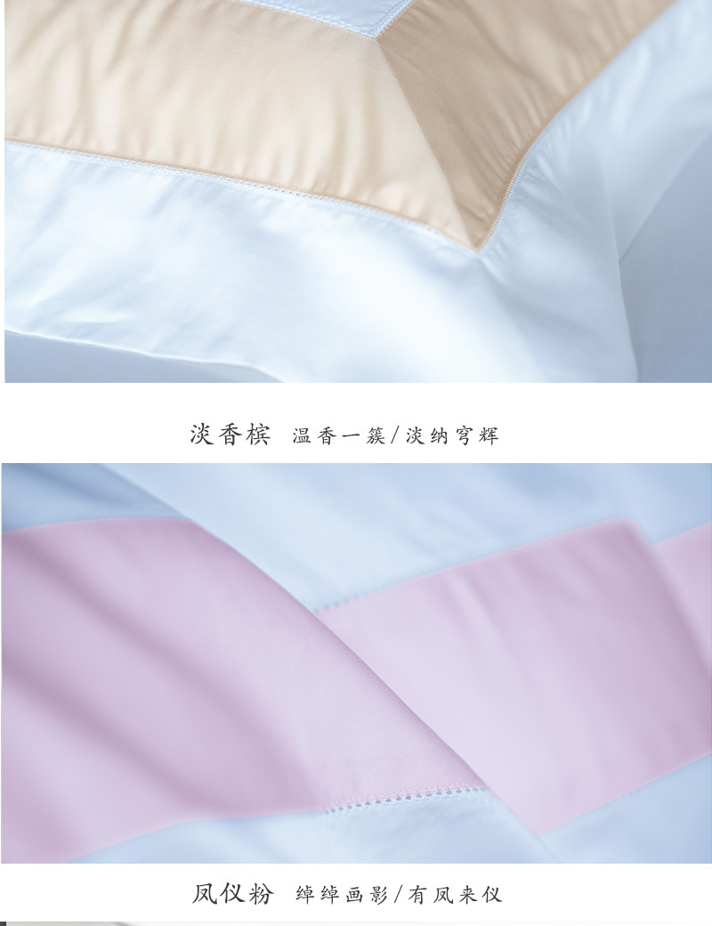 Liebestraum莉帛斯陶120支埃及长绒棉贡缎四件套 图兰朵系列 迷雾兰 260*240cm(适用于2.0m的床)