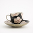 日本原产虚空藏窑浪漫樱花系列九谷烧手工咖啡杯 黑色