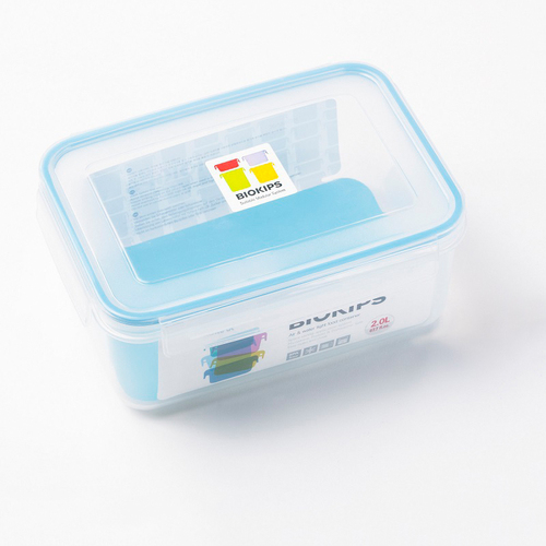 韩国原产KOMAX食品级PP食物保鲜盒餐盒储藏盒2000ml 蓝色