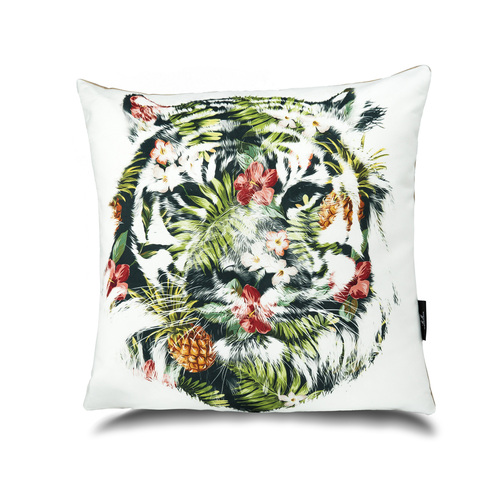 英国原产WRAPTIOUS创意靠枕抱枕靠垫热带虎图案 彩色