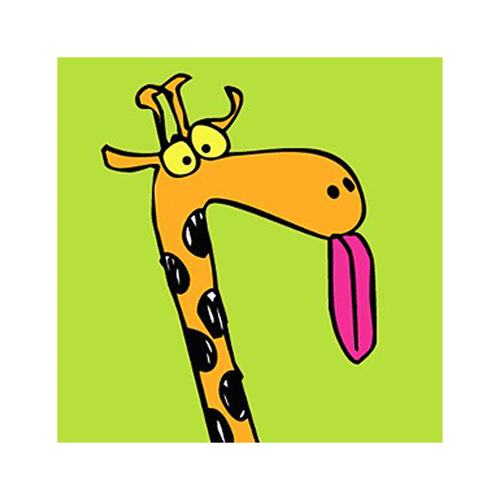 英国原产IONA饥饿的长颈鹿卡通图案祝福贺卡明信片 浅绿