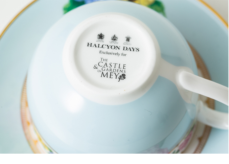 英国原产HALCYON DAYS梅伊城堡花园系列茶杯咖啡杯一杯一碟 浅蓝