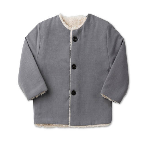 法国原产Minabulle大纽扣外套婴幼儿上衣保暖服 灰色 24个月