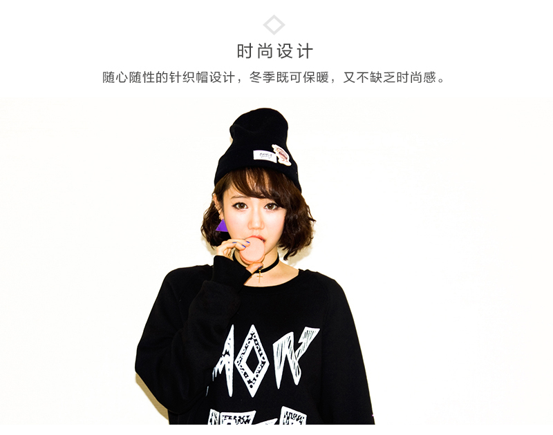 韩国原产MORAN YI_F时尚针织帽毛线帽运动帽 红黑色
