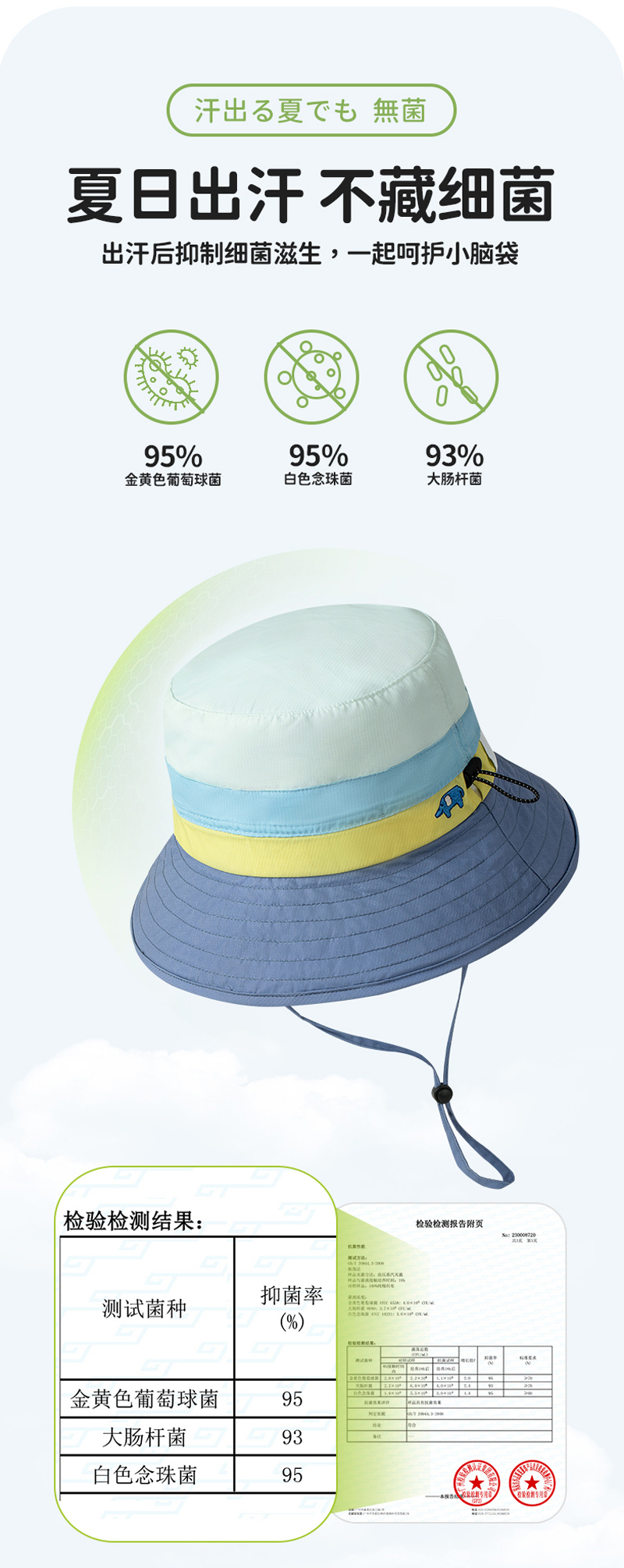 shukiku儿童防晒防紫外线大帽檐遮阳帽渔夫帽 紫黄刺绣 M