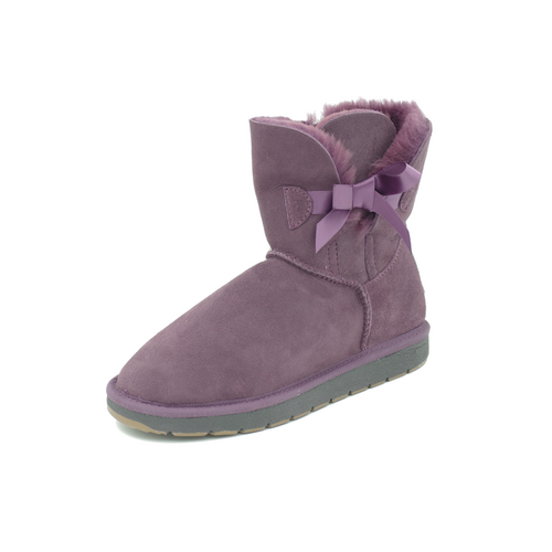 澳洲SHEARERS侧蝴蝶结短筒靴舒适保暖雪地靴短款 紫色 6码（38）