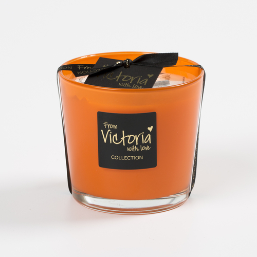 比利时原产Victoria with Love时尚玻璃香薰蜡烛 混合香 橙色 M