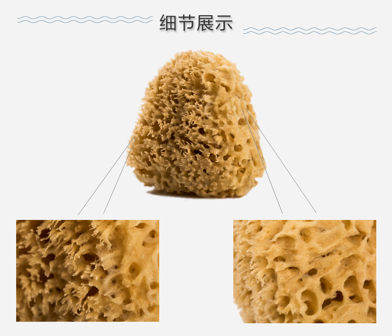 希腊原产B.GR.Kokkinos S.A 自然海绵蜂窝海绵成人洗澡 深棕色