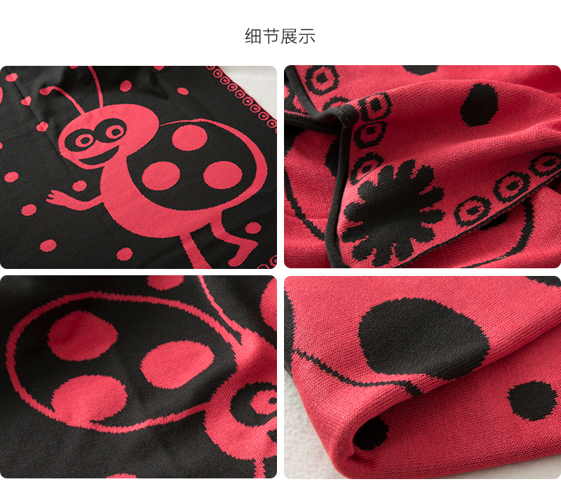德国原产SonnenStrick全棉婴儿毯宝宝抱毯瓢虫 红黑