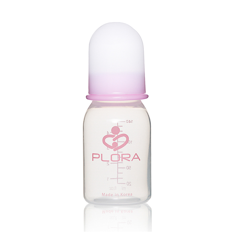韩国原产PLORA真空储奶瓶密封储奶瓶储奶罐140ml4个装 粉红