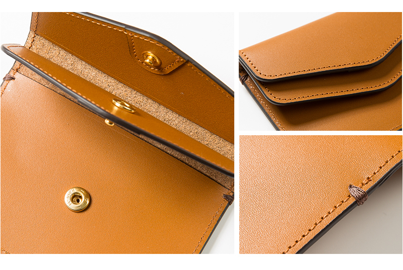 韩国原产POANE简约牛皮钱包信封钱夹商务手包 棕色