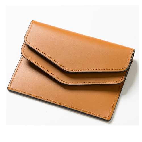 韩国原产POANE简约牛皮钱包信封钱夹商务手包 棕色