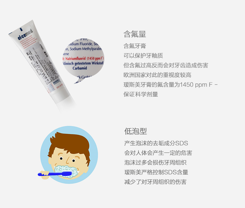 德国原产el-cemed瑷斯美全效亮白去渍牙膏100ml