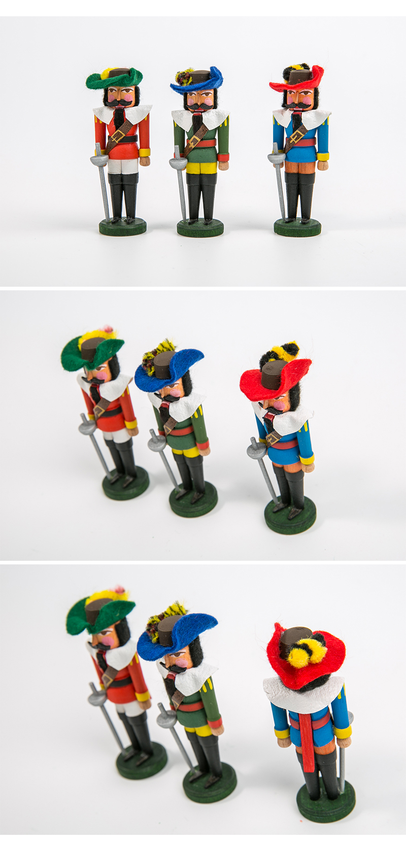 德国原产DREGENO木偶迷你胡桃夹子火枪手(3件套) 混色