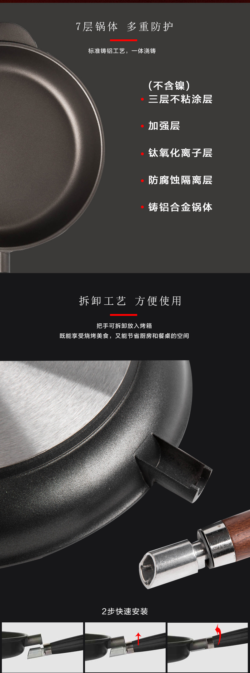 意大利原产Pentolpress特氟龙涂层平底锅 燃气用煎锅28cm 棕色