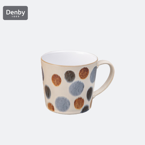 英国Denby手绘棕色圆点系列 陶瓷马克杯 水杯 圆点