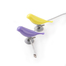 韩国原产b201 DESIGNERS创意小鸟收线夹理线器小号2只装 黄色+紫色