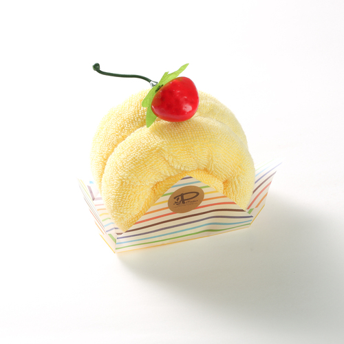日本原产PRAIRIE DOG棉质毛巾卷心蛋糕毛巾手帕 黄色