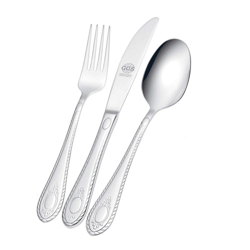 德国原产GGS餐具套装不锈钢刀叉勺餐具三件套Nadine系列 银色