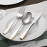 德国原产GGS餐具套装Regina 不锈钢刀叉勺 镀金边缘 银色镀金