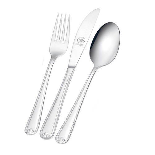德国原产GGS不锈钢餐具套装不锈钢刀叉勺三件套Renate系列 银色