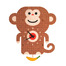 美国原产MODERN MOOSE 呆萌小猴子卡通木质摆钟挂钟 棕色