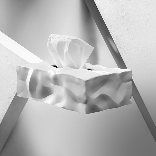 丹麦essey Wipy II创意褶皱纸巾盒抽纸盒 无底座 白色