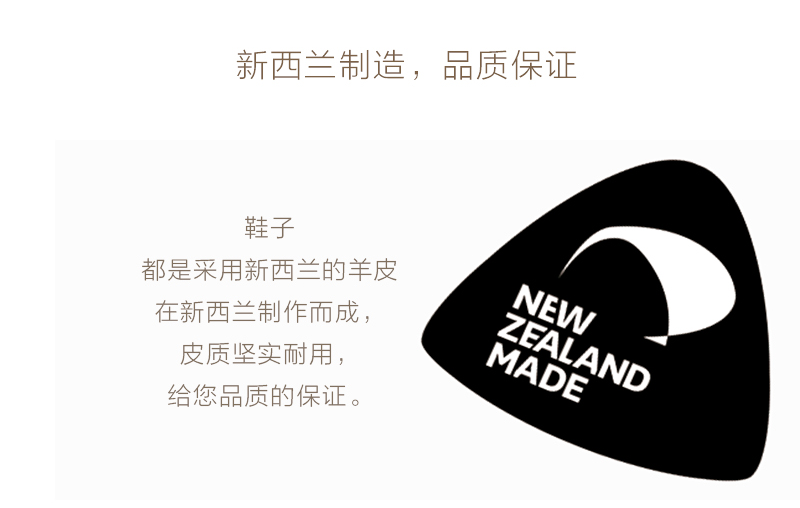 新西兰原产Classic Sheepskin成人冬季便携羊毛家居鞋防滑 灰色