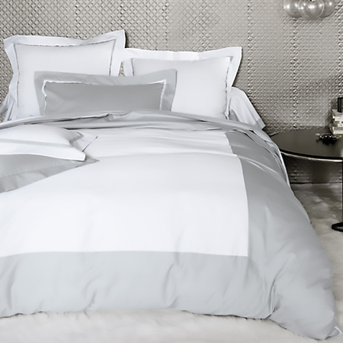 法国原产BLANC DES VOSGES缎纹棉安布瓦斯系列枕套枕头套 单只  银灰
